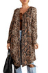 Print Colorblock Long Cardigan
